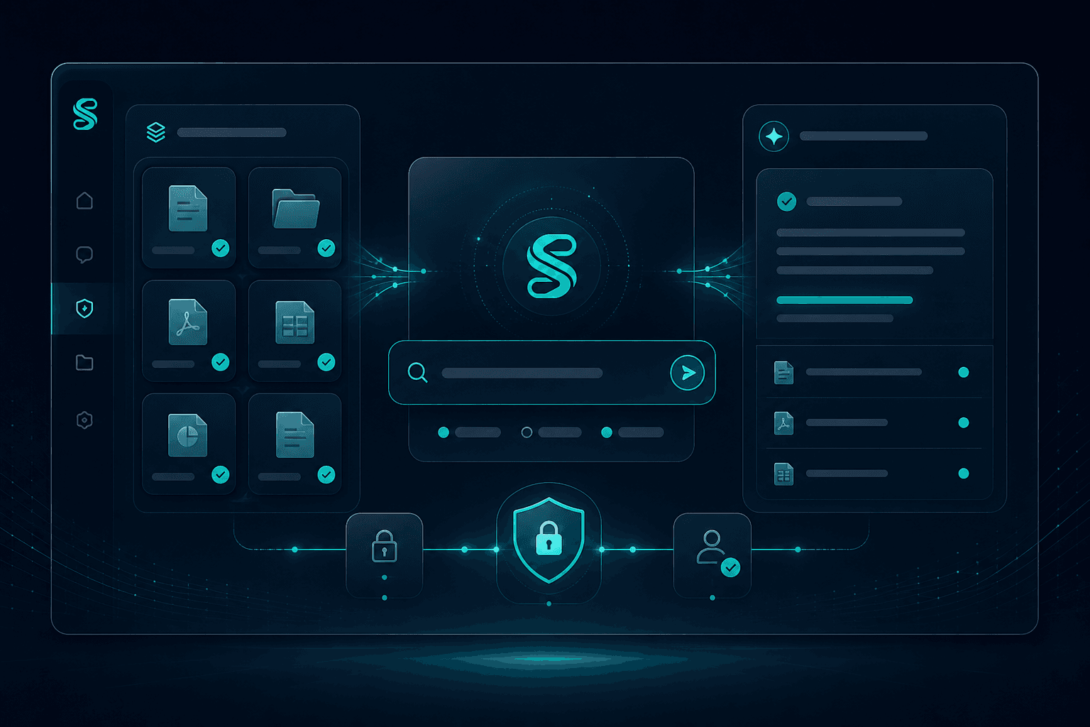 Aperçu visuel de la solution Assistant privé connecté aux documents